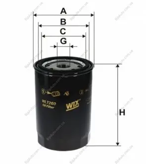 Фильтр масляный (WIX-Filtron) WIX FILTERS WL7260 (фото 1)