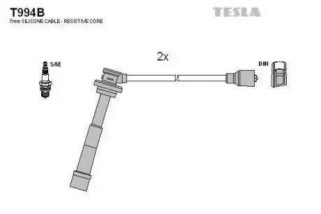 Кабель запалювання, к-кт TESLA T994B