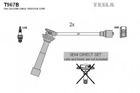 Кабель зажигания, к-кт TESLA T967B