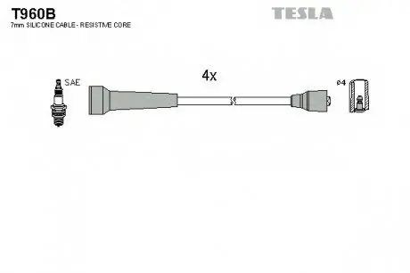 Кабель зажигания, к-кт TESLA T960B