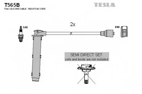 Кабель зажигания, к-кт TESLA T565B