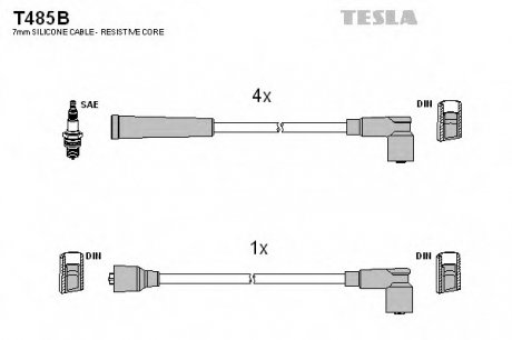 Кабель зажигания, к-кт TESLA T485B