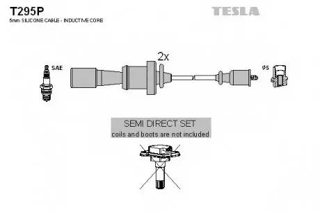 Кабель зажигания, к-кт TESLA T295P