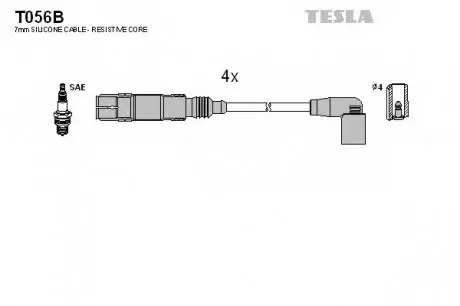 Кабель запалювання, к-кт TESLA T056B
