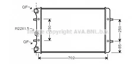 Радиатор GOLF4/A3/TT/LEON/BORA M/J (Ava) AVA COOLING AI2155