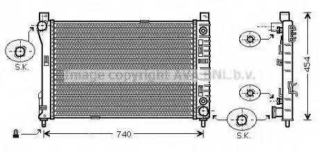 Радиатор W203(C) MT/AT +/-AC 00-02 (Ava) AVA COOLING MSA2286