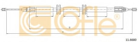 Трос стояночного тормоза COFLE 11.6680 (фото 1)