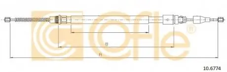 Трос стояночного тормоза COFLE 10.6774