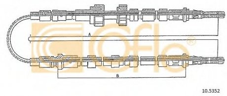 Трос стояночного тормоза COFLE 10.5352 (фото 1)