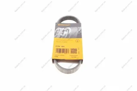 Пас поліклиновий VW Golf V/Passat/Touran 1.4TSI 05 CONTINENTAL Contitech 5PK491