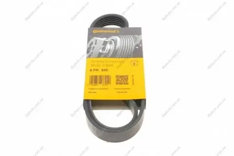 Пас поліклиновий Toyota Auris/ Yaris 1.33 09-12/Au CONTINENTAL Contitech 6PK890