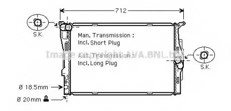 Радиатор охлаждения BMW (AVA) AVA COOLING BWA2292