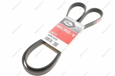 Ремінь генератора клиновий Gates 6PK1670