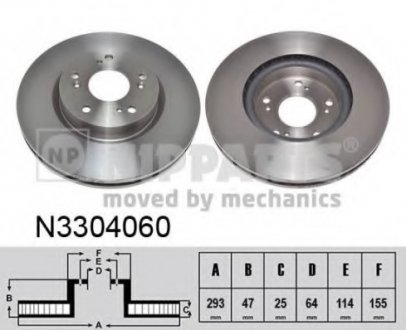 Тормозной диск NIPPARTS N3304060 (фото 1)