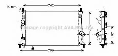Радіатор охолодження двигуна FOCUS/MAZDA3/S40 16/8 03- (Ava) AVA COOLING FDA 2369 (фото 1)