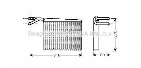 Радіатор обігрівача MERCEDES SPRINTER W 901-905 (95-) (AVA) AVA COOLING MSA 6372