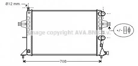 Радіатор охолодження двигуна ASTRAG 1.2/16V MT +AC 98- (Ava) AVA COOLING OLA 2255 (фото 1)