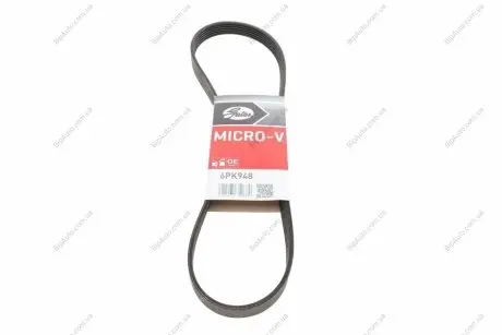 Ремінь генератора клиновий Gates 6PK948