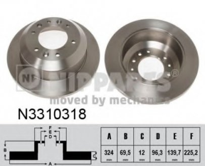 Тормозной диск NIPPARTS N3310318 (фото 1)
