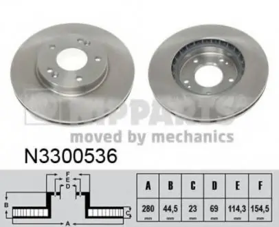 Тормозной диск NIPPARTS N3300536
