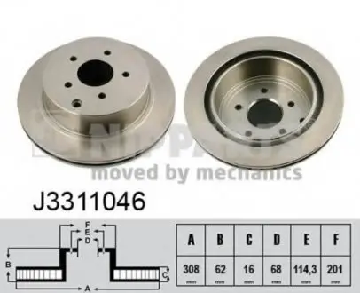 Гальмівний диск NIPPARTS J3311046