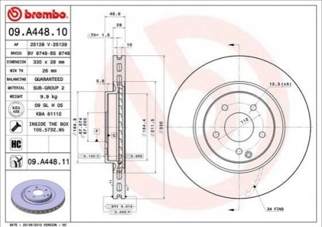 Гальмівний диск BREMBO 09.A448.10