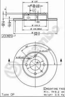Тормозной диск BREMBO 08.5085.14