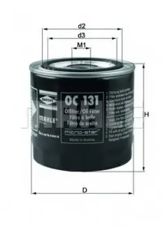 Масляный фильтр KNECHT MAHLE / KNECHT OC131