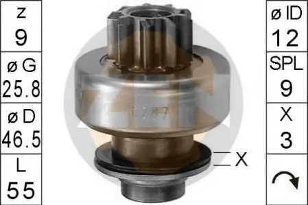 Бендікс стартера ZEN ZN0287