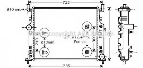 Радіатор охолодження MB W164/251 ML/GL/R AT 05(AVA) AVA COOLING MSA 2436
