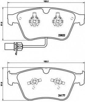 Тормозные колодки дисковые, к-кт. BREMBO P05 003 (фото 1)