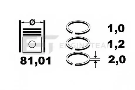 Комплект кілець на поршень ET ENGINETEAM R1005700