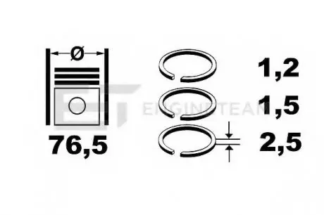 Комплект кілець на поршень ET ENGINETEAM R1005400