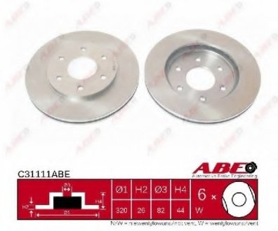 ДИСК ТОРМОЗНОЙ ПЕРЕДНИЙ ABE C31111ABE