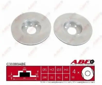 Гальмівний диск ABE C31089ABE