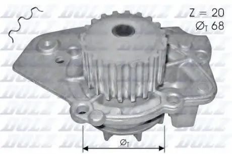 Водяний насос CITROEN BX (XB-_) C15 (VD-_) VISA ZX (N2) / LADA NIVA (2121) / PEUGEOT 205 305 306 309 DOLZ N206