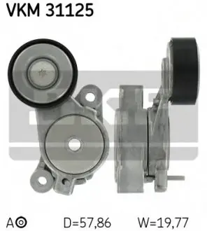 Натягувач ременя AUDI/SEAT/SKODA/VW Fabia/Beetle/Golf/Passat/Polo/Tiguan/Touran "1,4TSI "05>> SKF VKM31125
