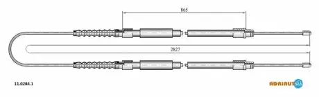 Трос гальмівний FIAT Jumper all ch. 16158428-R-1/Ducato all ch 16158428-R/Boxer all ch16158 ADRIAUTO 11.0284.1