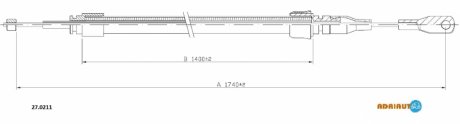 Трос тормозной MERCEDES 200D-220D-230-240D/TDCentr. 76-/250T-280-300D/TDCentr. 76- ADRIAUTO 27.0211