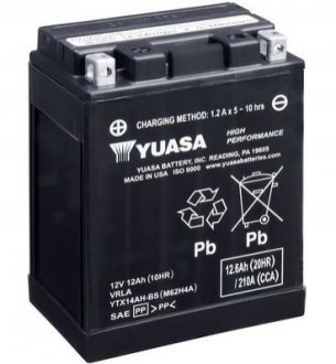 МОТО 12V 12,6Ah High Performance MF VRLA Battery AGM) YUASA YTX14AH-BS