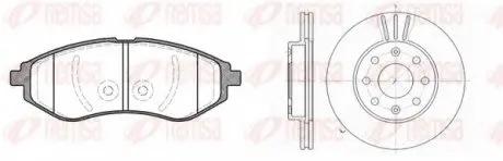 Комплект тормозной передн. CHEVROLET AVEO 05-, DAEWOO KALOS 03- REMSA 8986.00