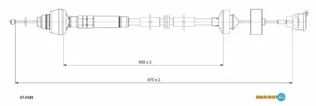 Трос сцепления CIROEN/PEUGEOT Berlingo/Partner all gear BE4R "1,6-1,9D "07>> ADRIAUTO 07.0181