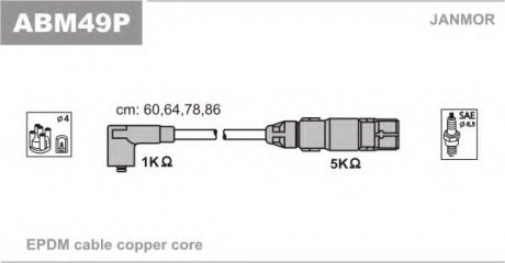 Провід запалювання (епдм) AUDI, VW CADDY 2.0 EcoFuelBSX Janmor ABM49P