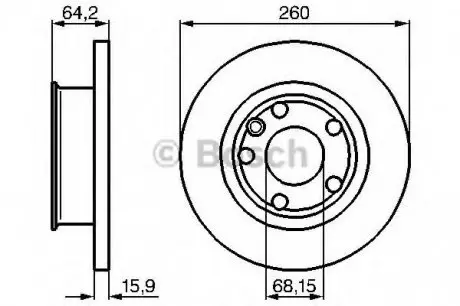 Тормозной диск VW California, Caravelle, Multivan, Transporter T4 F BOSCH 0986478547