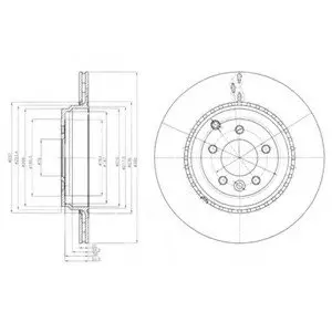 Диск тормозной LAND ROVER Range Rover Sport (LS) "R D=365mm "09-13 Delphi BG9082C