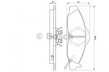 Тормозные колодки дисковые DAEWOO Korando/Musso 2.3,2.9,3.2 -05 BOSCH 0986424551