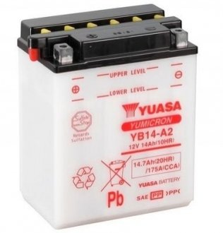 МОТО 12V 14,7Ah YuMicron Battery (сухозаряжений) YUASA YB14-A2 (фото 1)