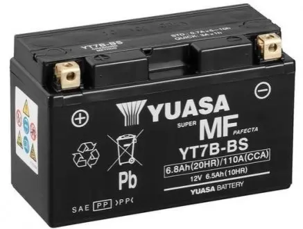 МОТО 12V 6,5Ah MF VRLA Battery AGM (сухозаряжений) YUASA YT7B-BS