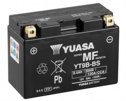 МОТО 12V 8Ah MF VRLA Battery AGM (сухозаряжений) YUASA YT9B-BS (фото 1)