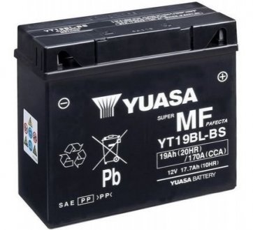 МОТО 12V 19Ah MF VRLA Battery (сухозаряжений) YUASA YT19BL-BS (фото 1)